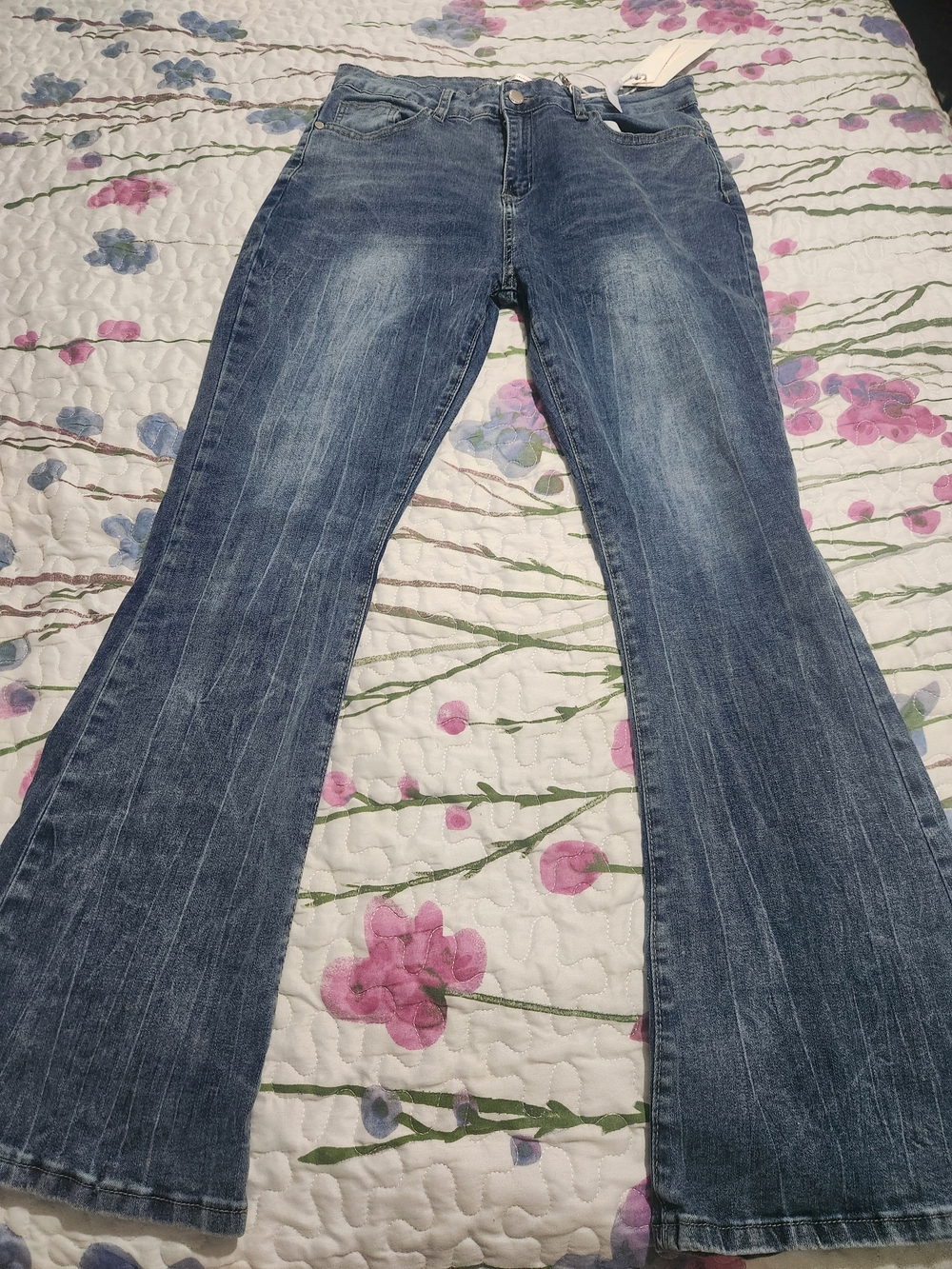 Bamboo Blue Flared Jeans – Classic Mid Wash